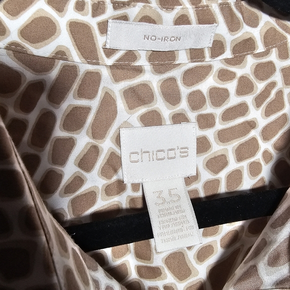 Chicos giraffe 3/4 sleeve button up size 3.5 XL 18 - Picture 7 of 10